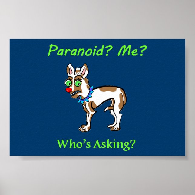 Póster Perro mascota Chihuahua Paranoide (Frente)