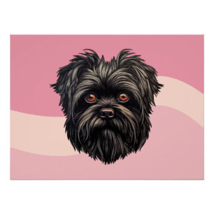 Póster Perro mono Affenpinscher Affens Terrier