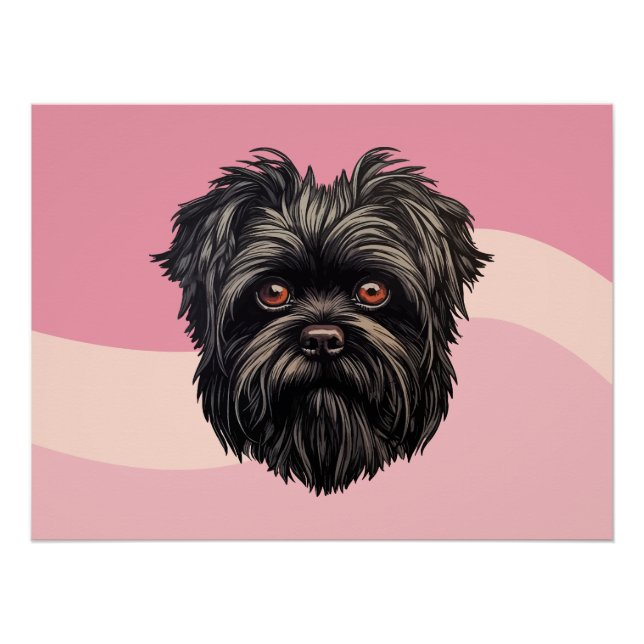 Póster Perro mono Affenpinscher Affens Terrier (Anverso)