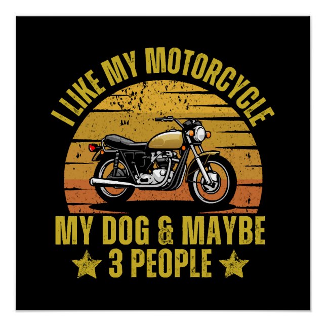 Póster Perro Motocicleta (Anverso)