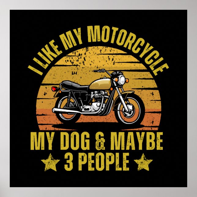 Póster Perro Motocicleta (Frente)