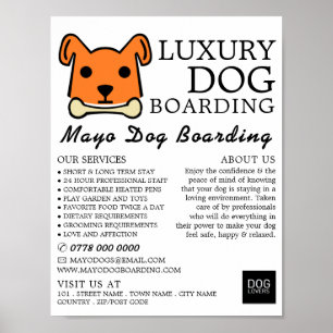 Póster Perro naranja con Hueso, abordaje de perros, publi
