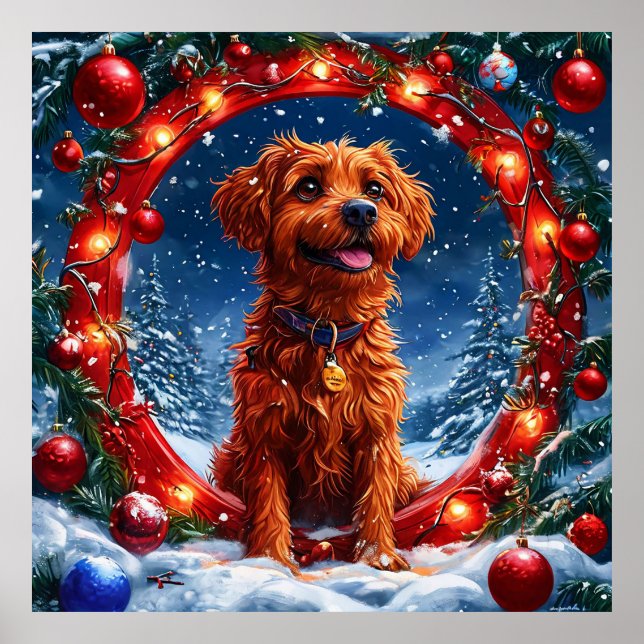 Póster perro navidad (Frente)