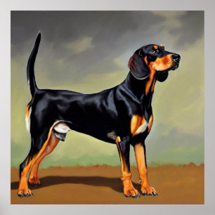 Póster Perro negro y moreno