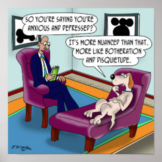 Póster Perro neurotico en el sofá