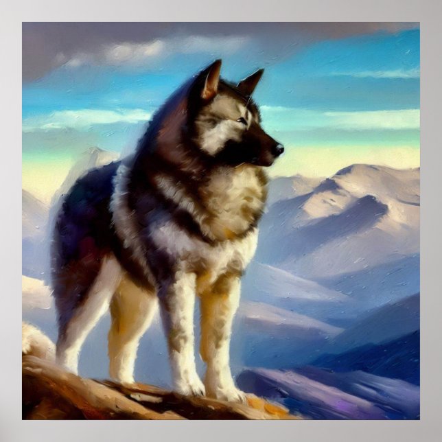 Póster Perro noruego Elkhound (Frente)