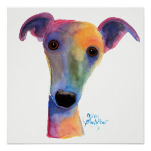 Póster Perro Nosey "pensamiento" por Shirley MacArthur