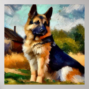 Póster Perro pastor alemán