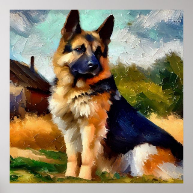Póster Perro pastor alemán (Frente)