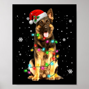 Póster Perro Pastor Alemán Árbol Navidad Xmas Perros Rega