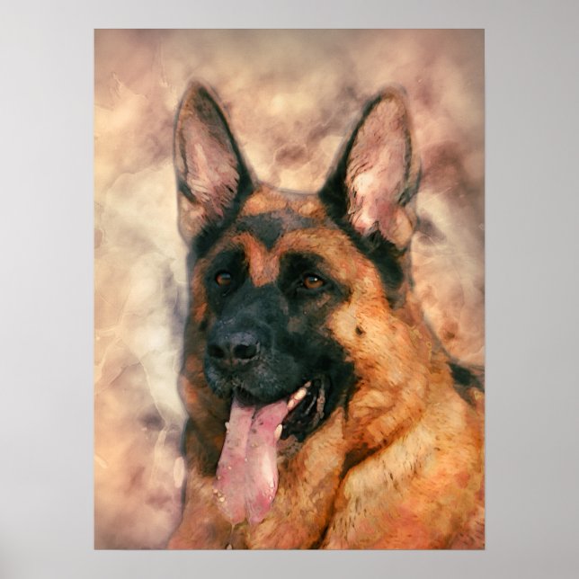 Póster Perro pastor alemán - GSD (Frente)
