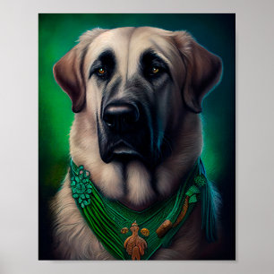 Póster Perro pastor anatoliano con vestido del Día de San