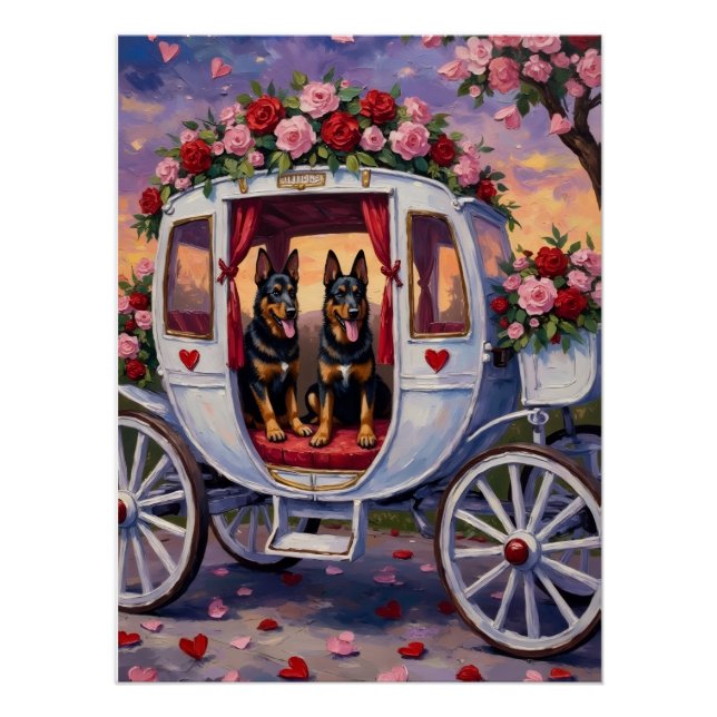 Póster Perro pastor belga día de San Valentín (Anverso)