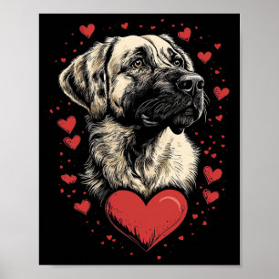 Póster Perro pastor de Anatolia del día de San Valentín 