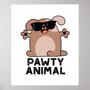 Póster Perro Perro Fiesta divertido con animales de compa
