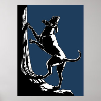 Póster Perro perro Poster de caza perro de dibujos de art