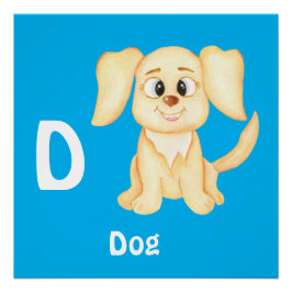 Póster Perro personaliza ABC: Letra D - Agrega tu nombre