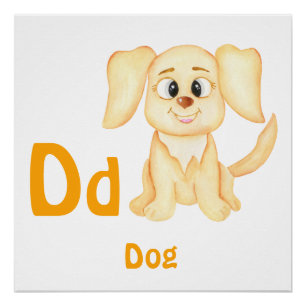 Póster Perro personaliza ABC: Letra D - Agrega tu nombre