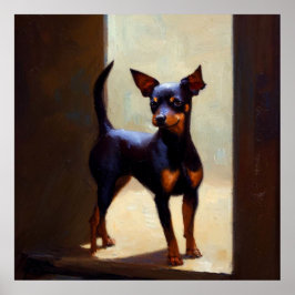 Póster Perro Pinscher en miniatura