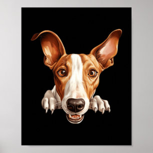 Póster Perro Podenco Ibicenco Mamá Papá Asomándose Cachor
