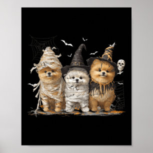 Póster Perro Pomerania Ed Fantasma Halloween