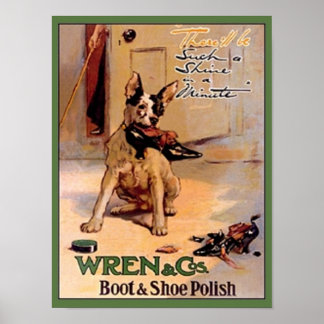 Póster Perro publicitario polaco vintage Wren & Co. Boot 