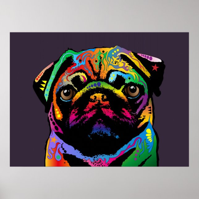 Póster Perro Pug (Frente)