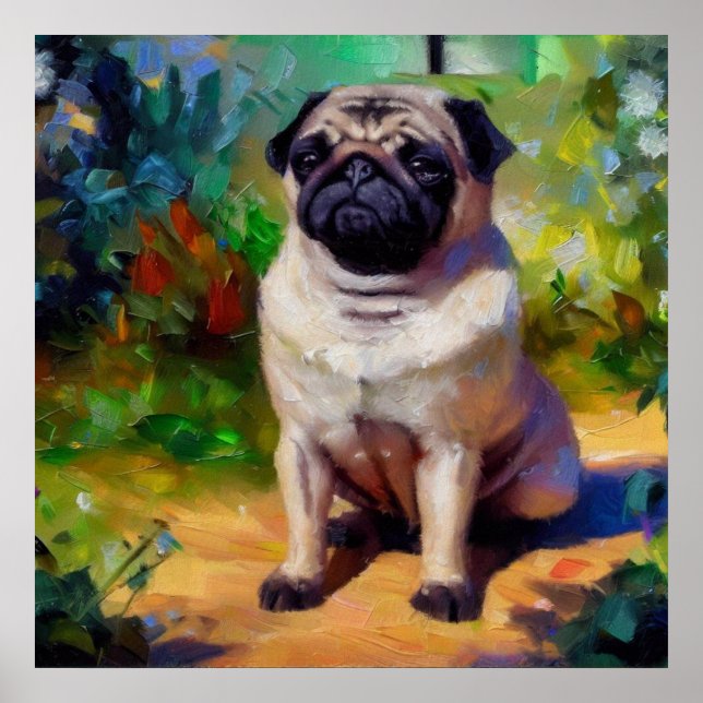 Póster Perro Pug (Frente)