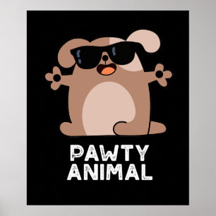 Póster Perro Pun Dark BG Fiesta gracioso animal