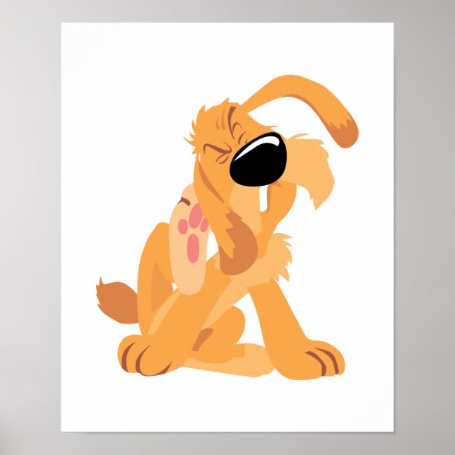 Póster perro raspador divertido (Frente)