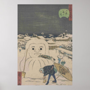 Póster Perro robando la comida de un trabajador