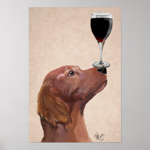 Póster Perro rojo au vin