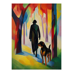 Póster Perro rottweiler caminando por el parque 03 - Made