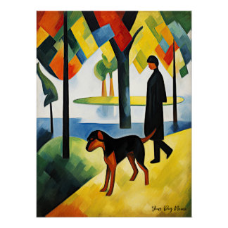 Póster Perro rottweiler caminando por el parque 05 - Made