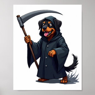 Póster Perro Rottweiler Segador Siniestro