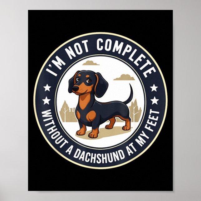 Póster Perro salchicha Dachshund (Frente)