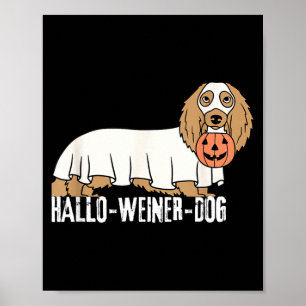 Póster Perro salchicha de Halloween Hallo-Weiner-Dog