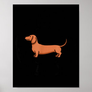 Póster Perro salchicha divertido club raza salchicha larg