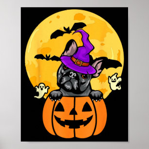 Póster Perro salchicha francés negro Bruja Amante de los 