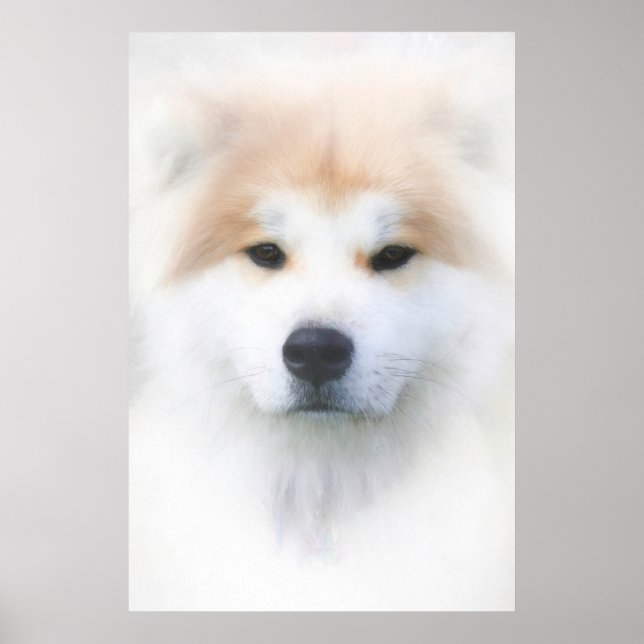PÓSTER PERRO SAMOYED "REY DE LA NIEVE" (Frente)