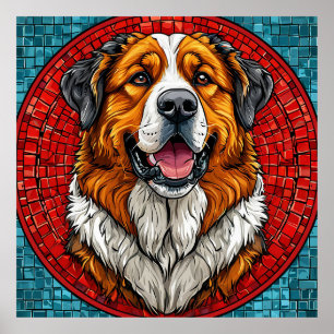 Póster perro San Bernardo