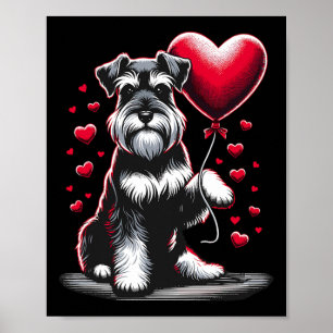 Póster Perro Schnauzer Dueño de perro del día de San Vale
