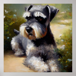 Póster Perro Schnauzer en miniatura