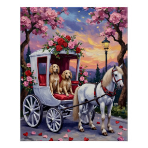 Póster Perro Setter Inglés Día de San Valentín