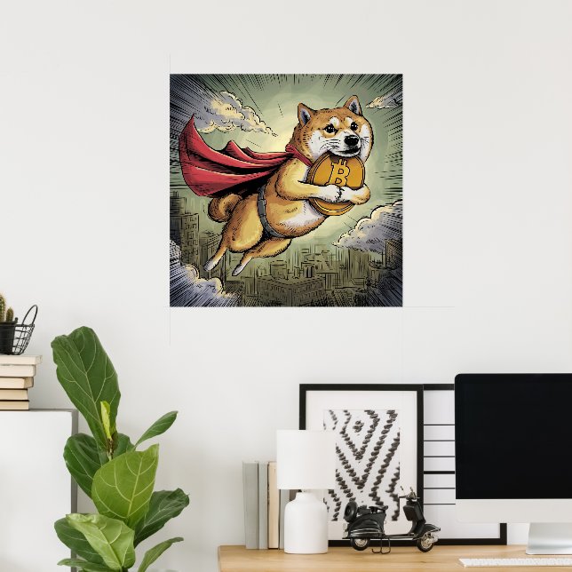 Póster Perro Shiba Inu (Oficina en casa)