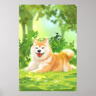 Póster Perro Shiba Inu