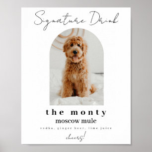Póster Perro Signature Bebe Boda Bar Rótulo