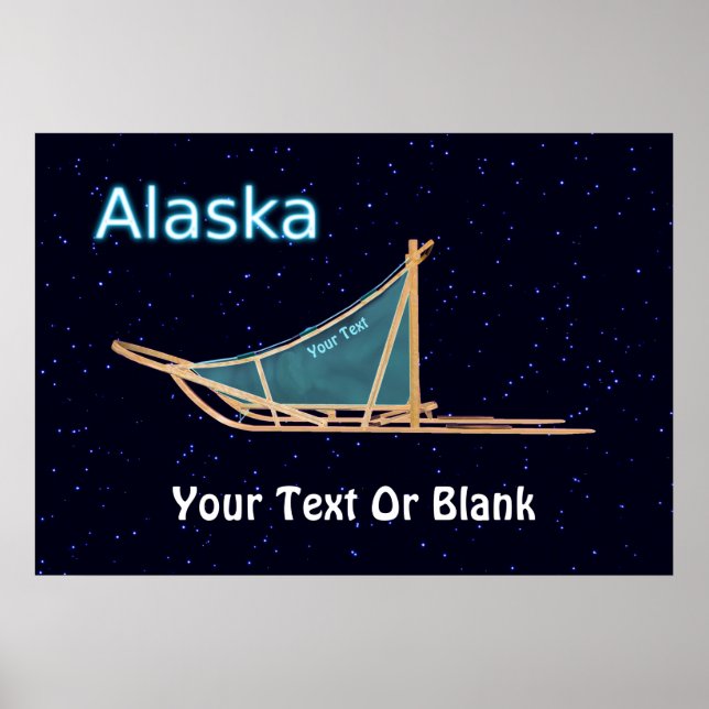 Póster Perro Sled - Alaska (Frente)