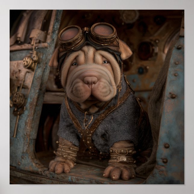 Póster Perro Steampunk (Frente)