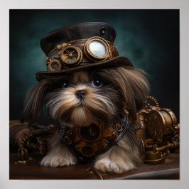 Póster Perro Steampunk